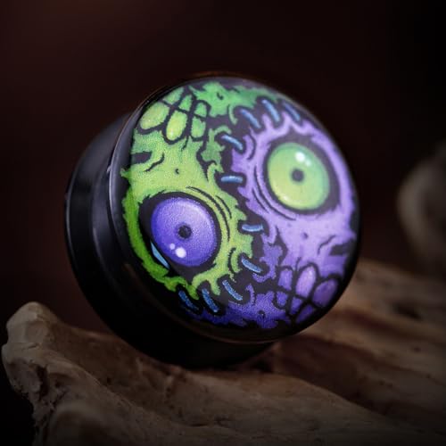 2PCS Acrylic Solid Screw On Ear gauges Art Oil Painting The Scream Epoxy Allergy Free Ear Plugs and Tunnels Stretcher For Women Men Body Piercing Jewelry