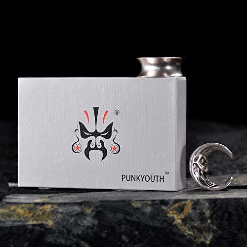 2PCS Moon Ear Gauges Ear Plugs and Tunnels Gauge for Ears Expander Piercing Gauge 10mm-25mm(00g-1")