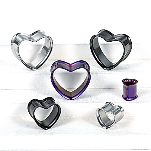 2PCS Stainless Steel Screw Ear Gauges Tunnels Hollow Double Flare Black Gold For Man For Woman Body Piercing Jewelry 6mm-30mm Stretcher