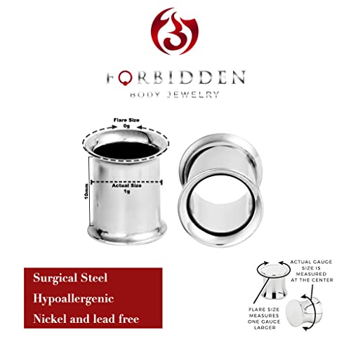 Forbidden Body Jewelry Ear Gauges, Ear Tunnels, Tunnels For Ears, 12G-2 Inch Surgical Steel Mirror Finish Double Flared Tunnel Plug Earrings (Sold in Pairs)