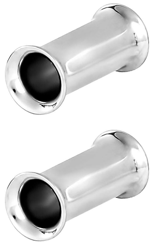 Forbidden Body Jewelry Ear Gauges, Ear Tunnels, Tunnels For Ears, 12G-2 Inch Surgical Steel Mirror Finish Double Flared Tunnel Plug Earrings (Sold in Pairs)