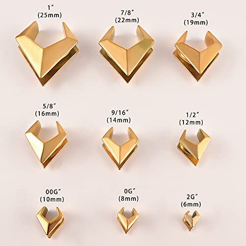 DOEARKO 2PCS Ear Gauges Cool Rhombus Saddle Ear Plugs Body Piercing Tunnels 316 Stainless Steel Hypoallergenic Earrings Plugs for Ears Expander Body Jewelry
