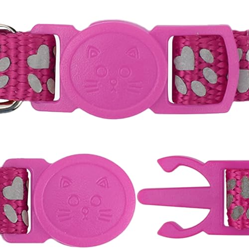 Taglory Reflective Cat Collars Breakaway with Bell, 2-Pack Girl Boy Pet Kitten Collar Adjustable 7.5-12.5 Inch, Green