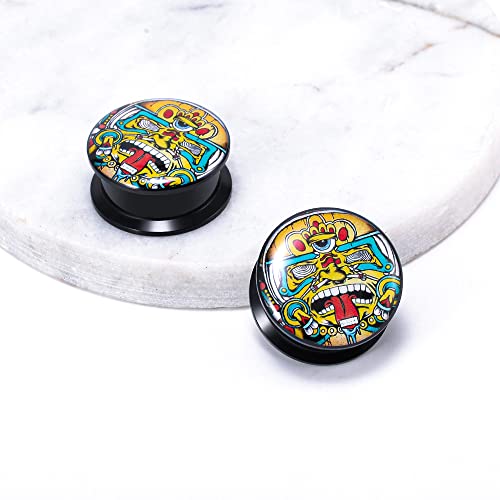 1 Pair Acrylic Solid Screw On Ear Plugs Tunnels Jack Skellington Scream Resin Allergy Free Stretche Nightmare Before Christmasr For Women Men Body Piercing Jewelry