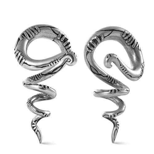 2PCS 2G Ear Sprial Tapers Plug Gauges Brass Ear Stretcher Hangers 6mm Gothic Ear Tunnels Expander Piercing Jewelry