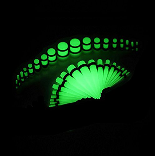 50 Pieces Ear Stretching Kit 14G-00G Acrylic Tapers and Plugs + Silicone Tunnels - Ear Gauges Expander Set Body Piercing Jewelry