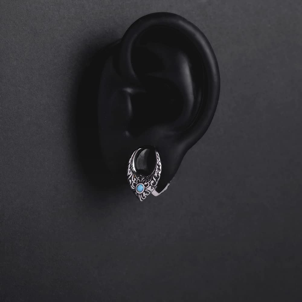 2PCS Opening Saddle Plugs Opal Ear Gauges Tunnels For Sretcher Expander Ears Elegant Floral Double Flared Piercing Earrings For Women 0g-1"