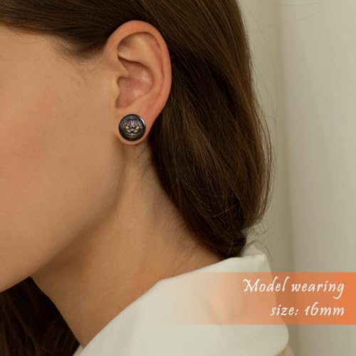 2PCS Acrylic Solid Screw On Ear gauges Art Oil Painting The Scream Epoxy Allergy Free Ear Plugs and Tunnels Stretcher For Women Men Body Piercing Jewelry