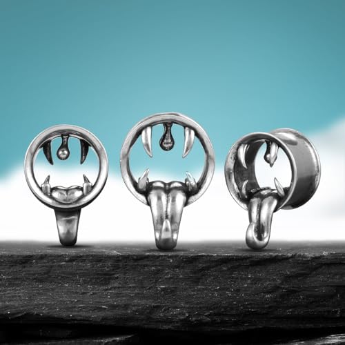 1 Pair Vintage Gauge For Ear Gothic Punk Waterdrop Plug Gauge Dangle Hanger Brass Saddle Tunnels Double Flared Ear Gauge Cool Women Body Piercing Jewelry