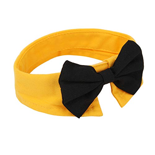 Handcrafted Adjustable Formal Pet Bowtie Collar Neck Tie for Dogs & Cats (S, Black)