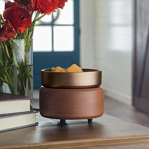 Candle Warmers Etc 2-In-1 Candle and Fragrance Wax Melt Warmer For Warming Scented Candles or Wax Melts and Tarts With To Freshen Room, Slate