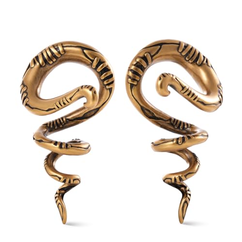 2PCS 2G Ear Sprial Tapers Plug Gauges Brass Ear Stretcher Hangers 6mm Gothic Ear Tunnels Expander Piercing Jewelry