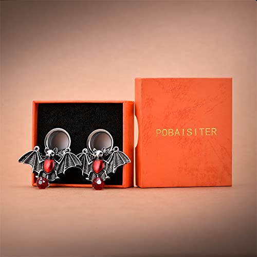 2PCS Stainless Steel Ear Gauges Tunnels Hollow Spider Bee Bat Chain Screw Fit For Men Women 6mm-25mm