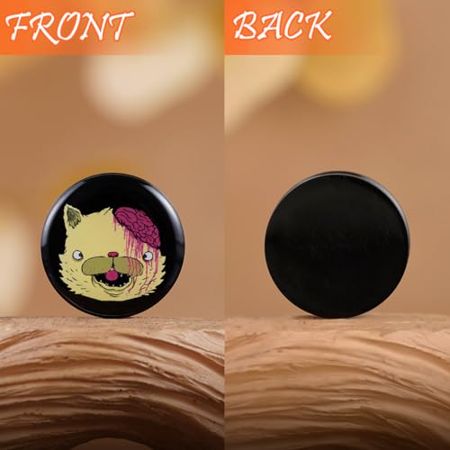 2PCS Acrylic Solid Screw On Ear Plugs and Tunnels Hand Drawn Illustrations Epoxy Allergy Free Ear Gauge Stretcher For Women Men Body Piercing Jewelry