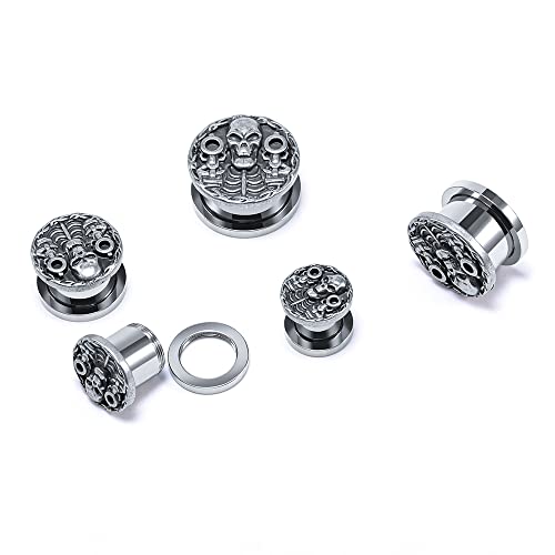 1 Pair Stainless Steel Dragon Head Ear Gauges Tunnels Jewelry For Man For Woman Body Piercing Jewelry 2g-1/2 Inch Stretcher Plugs