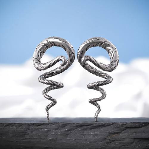 2PCS 2G Ear Sprial Tapers Plug Gauges Brass Ear Stretcher Hangers 6mm Gothic Ear Tunnels Expander Piercing Jewelry