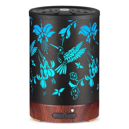 Metal Essential Oils Diffuser 150ML Aromatherapy Diffuser Cool Mist Humidifier with 7 Colors Lights Waterless Auto Off Air Diffusers as Gifts for Moms Women Girls (Bigfoot)