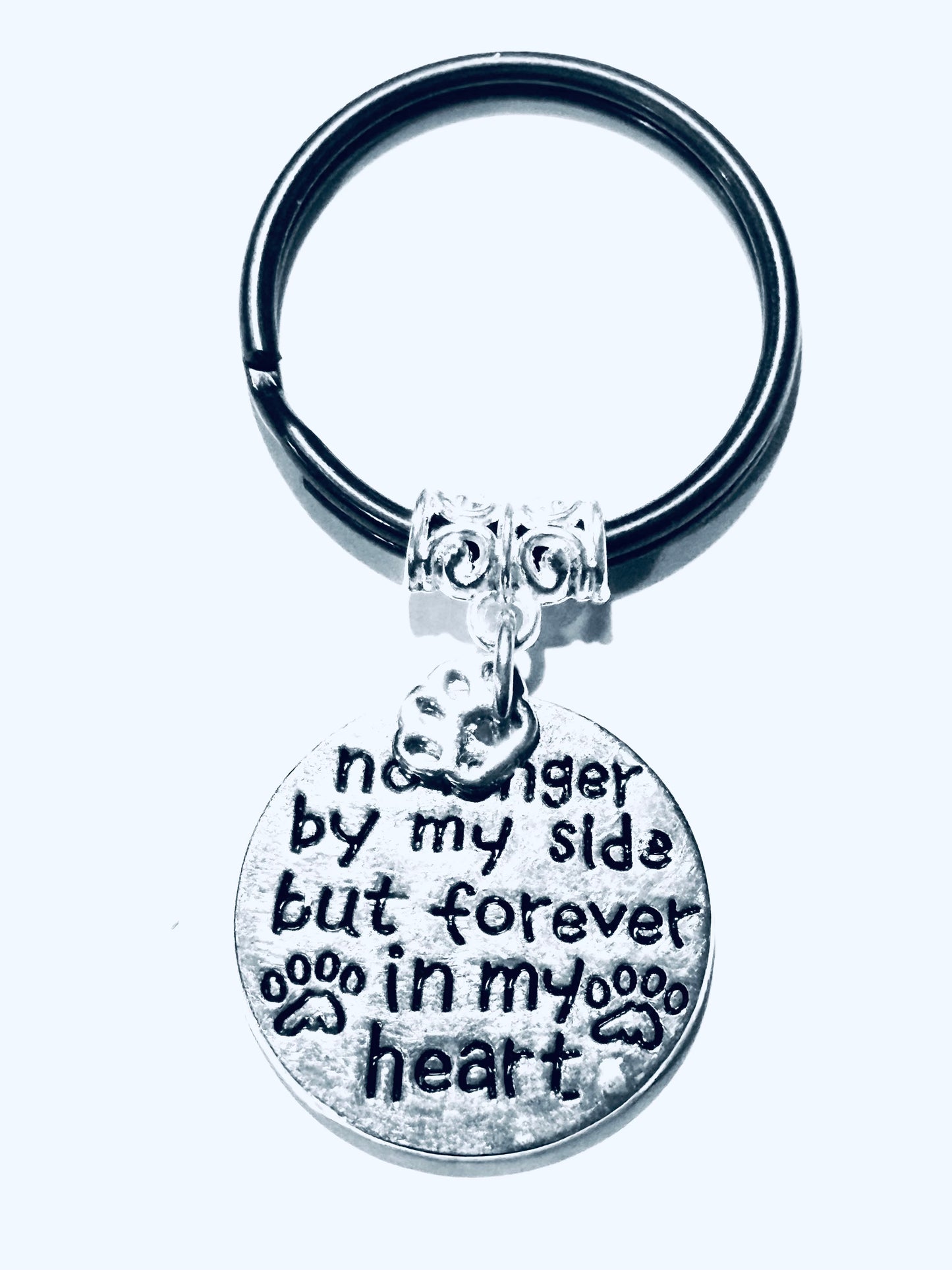 No longer by my side but forever in my heart Charm Keychain