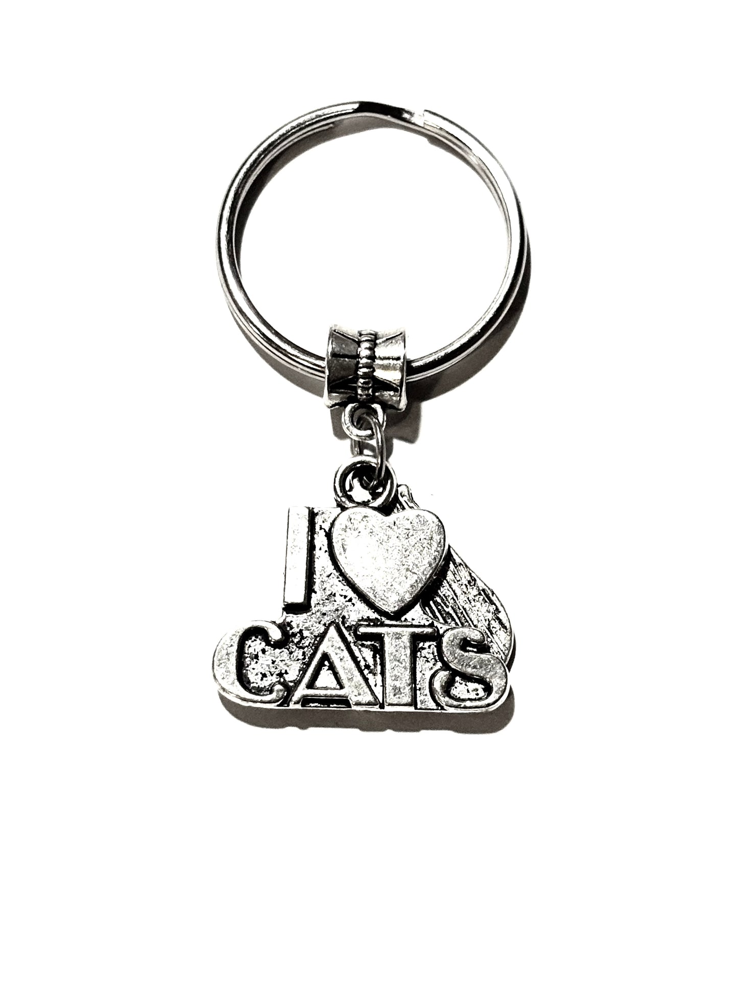 I Love Cats Dual Charm Keychain