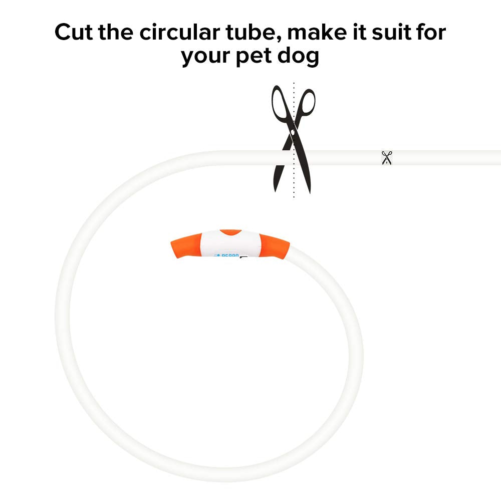 BSeen LED Pet Collar, USB Rechargeable, Glowing for Night Safety, Fashion Light up Collar for Small Medium Large Dogs (Pink)