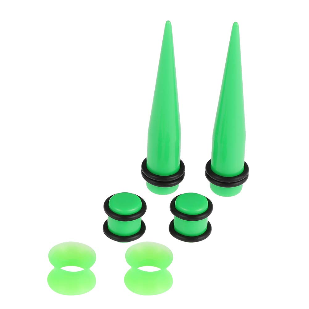 50 Pieces Ear Stretching Kit 14G-00G Acrylic Tapers and Plugs + Silicone Tunnels - Ear Gauges Expander Set Body Piercing Jewelry