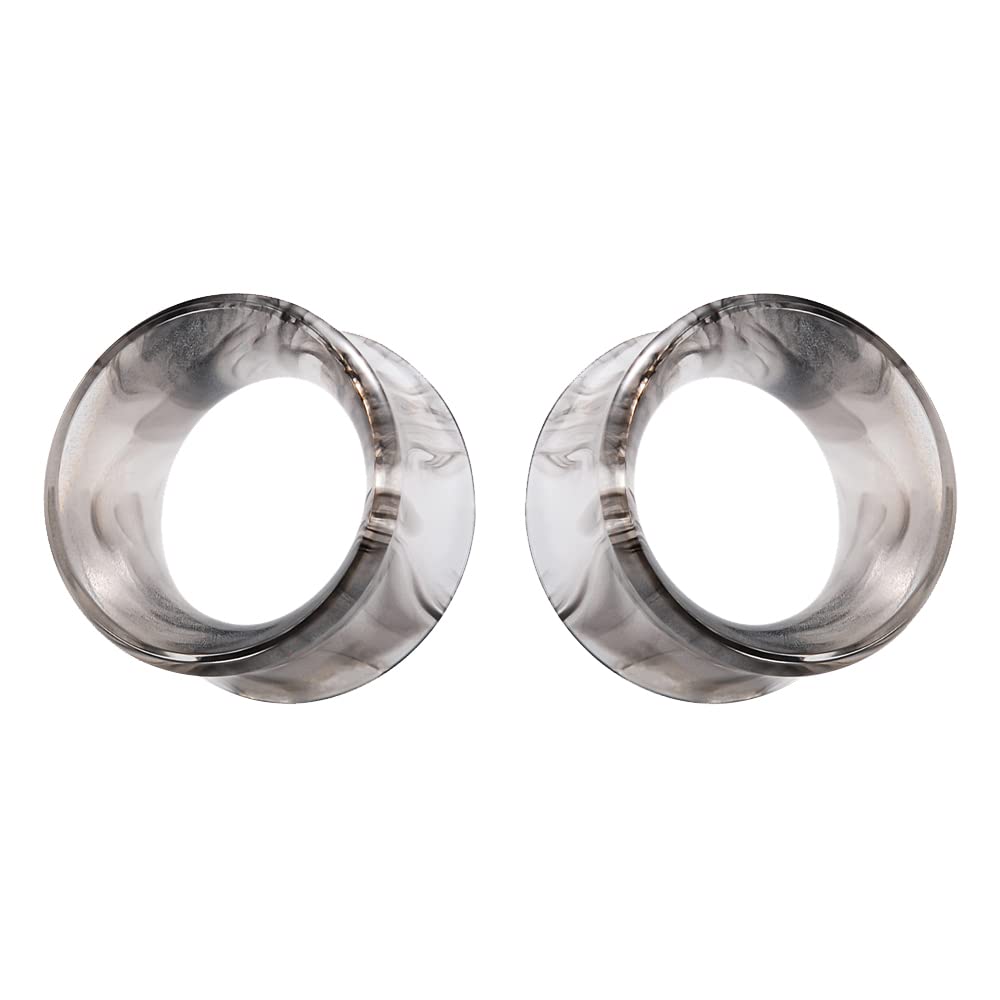 1 Pair Acrylic Smoke Solid Double Flare Ear Gauges Tunnels 8mm-25mm Stretcher PurpleGreen Grey Red Woman Man Body Piercing Jewelry