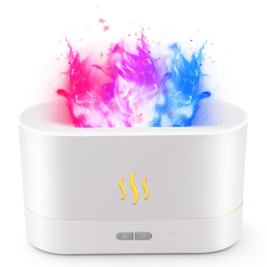 Colorful Flame Air Aroma Diffuser Humidifier, Upgraded 7 Flame Colors Noiseless Essential Oil Diffuser for Home,Office,Yoga with Auto-Off Protection 180mL (8Hours Black)