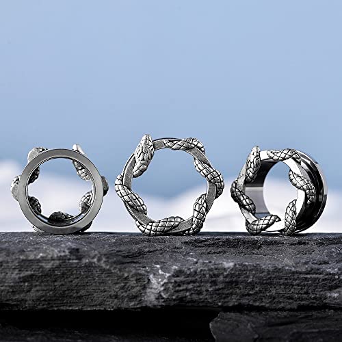 2PCS Stainless Steel Ear Gauges Screw Back Fit Tunnels For Ear Articulated Snake Cool Ear Stretchers Expander Double Flared Body Piercing Jewelry 0g-1inch