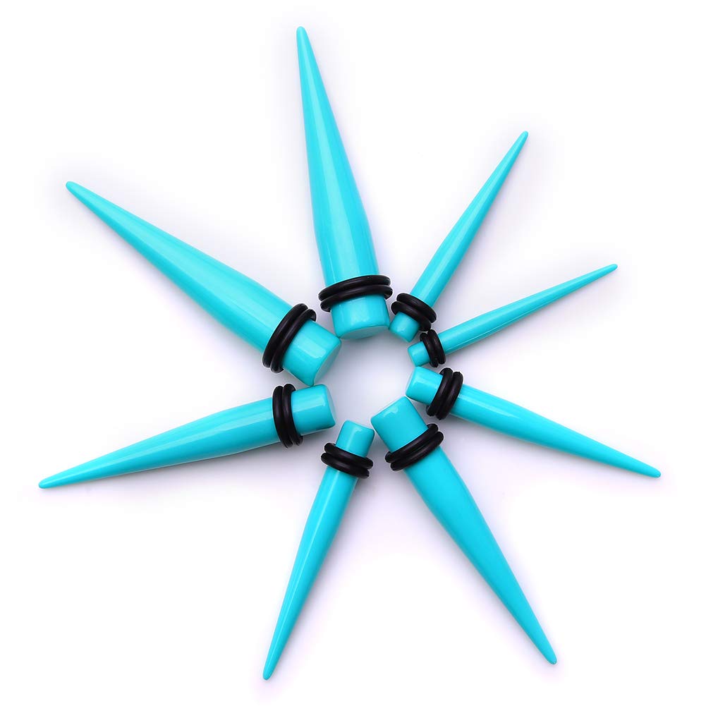 50 Pieces Ear Stretching Kit 14G-00G Acrylic Tapers and Plugs + Silicone Tunnels - Ear Gauges Expander Set Body Piercing Jewelry