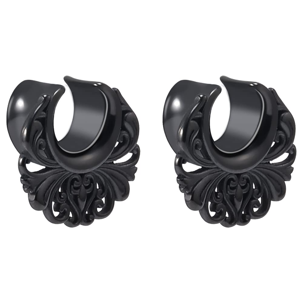 2PCS Moon Ear Gauges Ear Plugs and Tunnels Gauge for Ears Expander Piercing Gauge 10mm-25mm(00g-1")