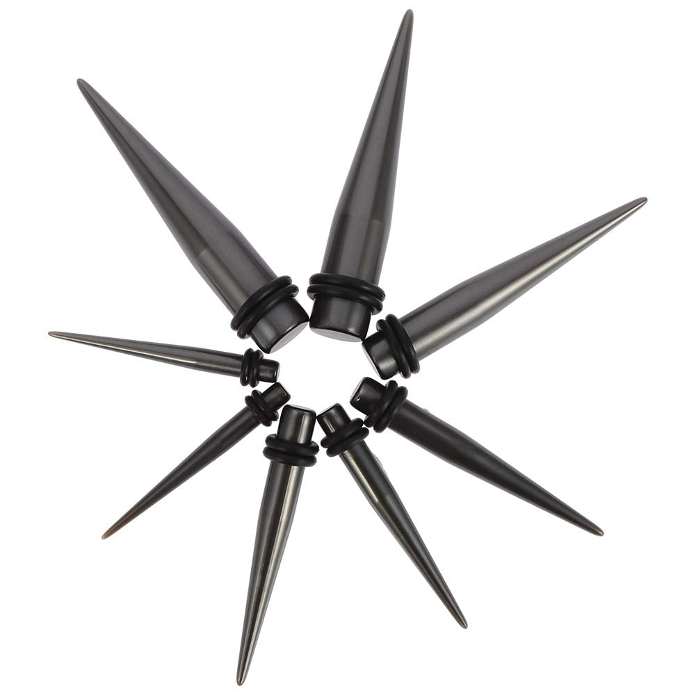 50 Pieces Ear Stretching Kit 14G-00G Acrylic Tapers and Plugs + Silicone Tunnels - Ear Gauges Expander Set Body Piercing Jewelry