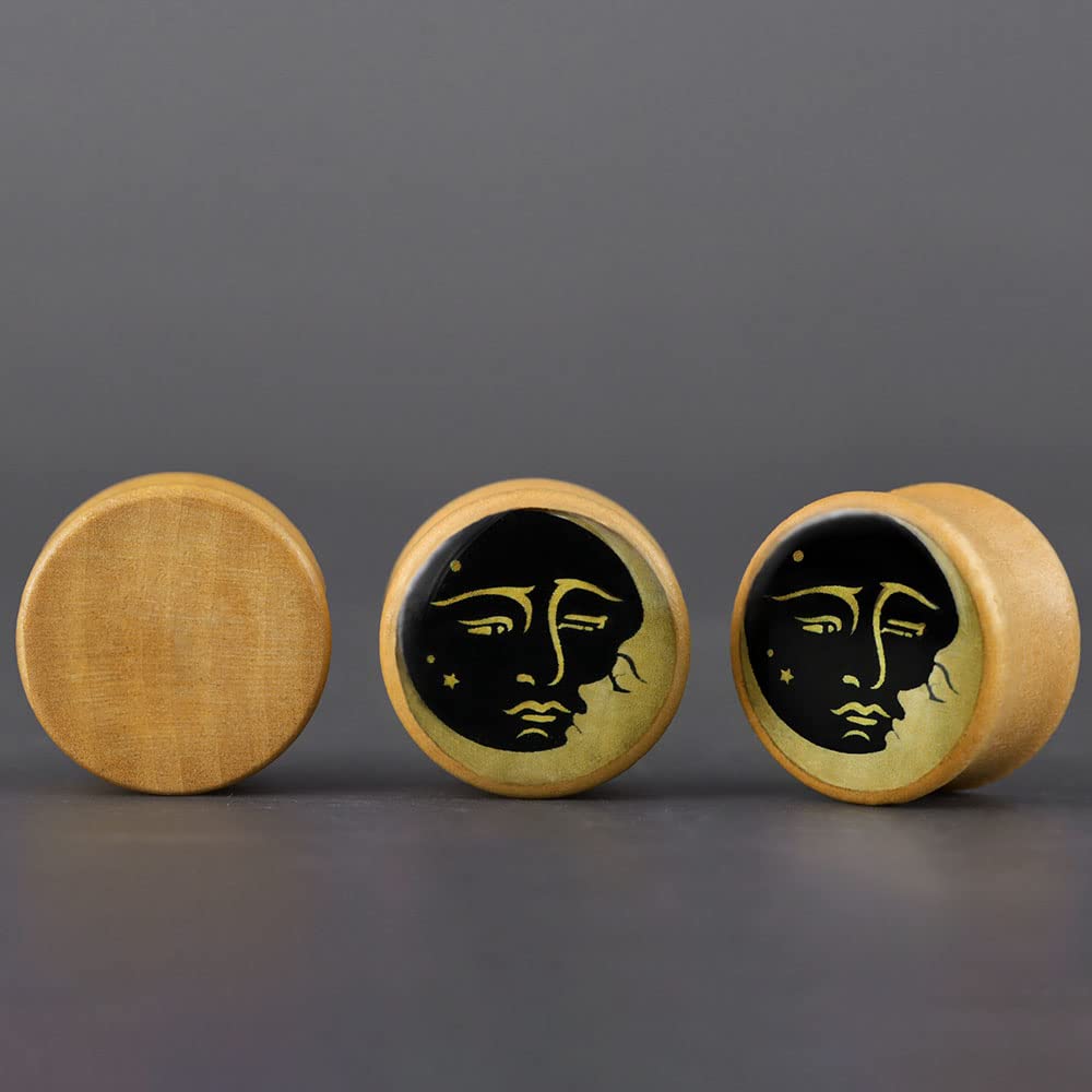 2 PCS Ear Gauges Resin Wood Stretching Ear Tunnels Plugs Expanders Body Piercing Jewelry