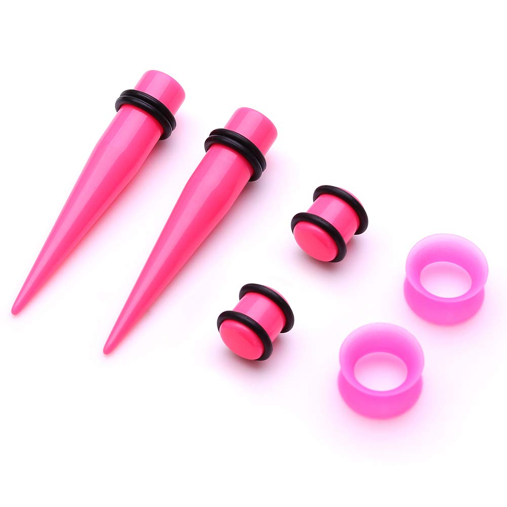50 Pieces Ear Stretching Kit 14G-00G Acrylic Tapers and Plugs + Silicone Tunnels - Ear Gauges Expander Set Body Piercing Jewelry