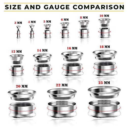 Pair of Internal Screw 316L Surgical Steel Double Flared Saddle Piercing Jewelry Stretcher Ear Plug Earring Lobe flesh Tunnel