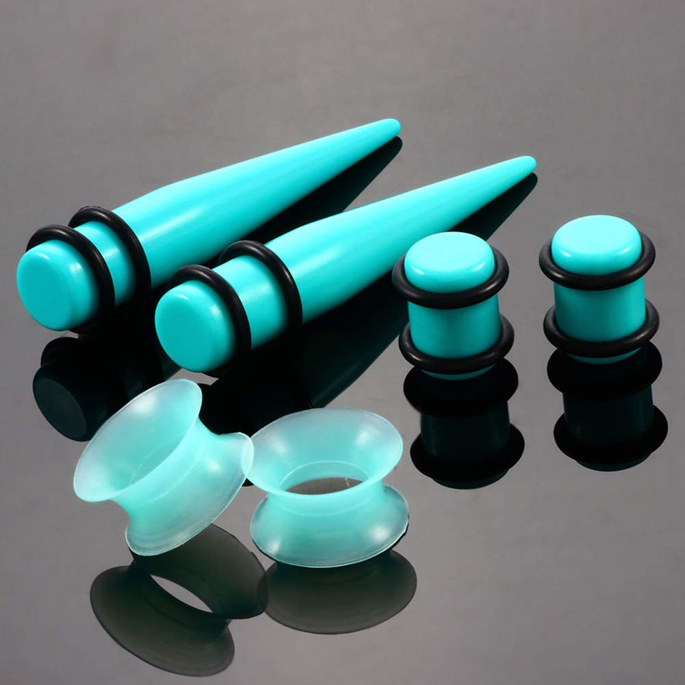 50 Pieces Ear Stretching Kit 14G-00G Acrylic Tapers and Plugs + Silicone Tunnels - Ear Gauges Expander Set Body Piercing Jewelry