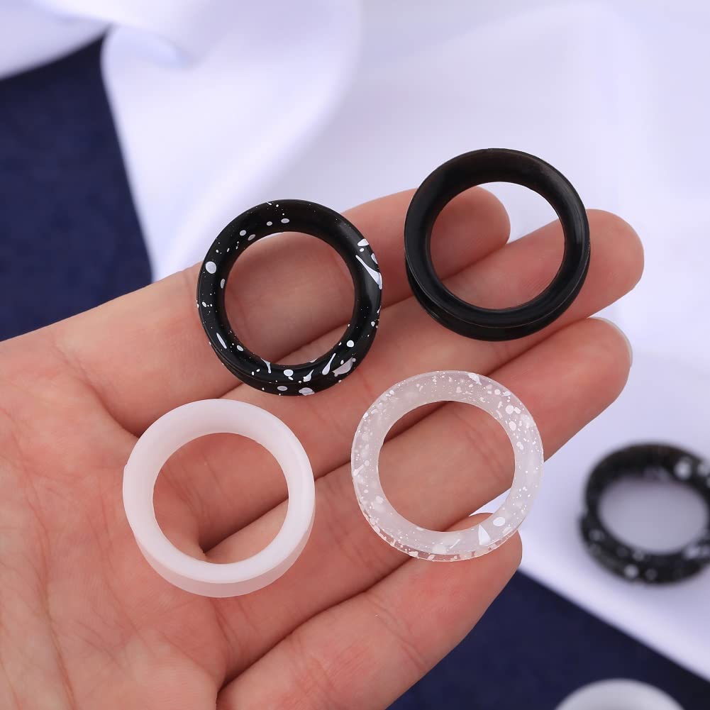 OUFER 8PCS Silicone Ear Gauges Flexible Ear Tunnels Plugs Stretchers Expander Double Flared Flesh Ear Piercing Jewelry for Women Men