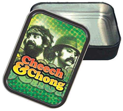 Stash Tins Cheech & Chong Reflection Storage Container 4.37" L x 3.5" W x 1" H