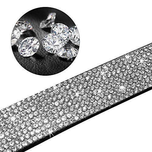 Rhinestone Dog Collar, Cute Dazzling Sparkling Soft Suede Leather Dog Cat Rhinestone Collar Crystal Diamond Pet Dog Puppy Collar (XS, Blue-1)