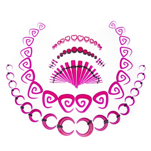 Ear Gauges Stretching Kit 14G-00G Acrylic Sprial Tapers Plugs Expander Sets Heart Tunnels Piering Jewelry Horeseshoes Taper For Ears