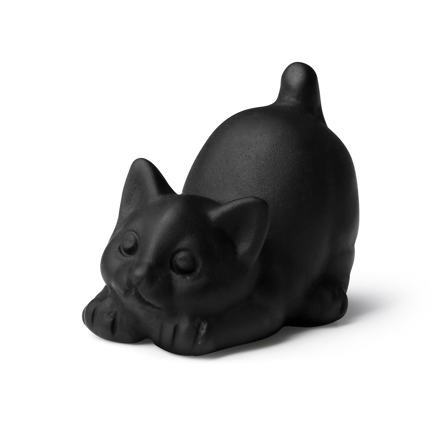 Black Obsidian Cat Statue Crystals and Healing Stones Cat Carved Room Home Decor Figurines for Office Lazy Sculpture Stone Crystal Desk Cute Art Decoration Gemstones Gifts for Cat Lovers Women