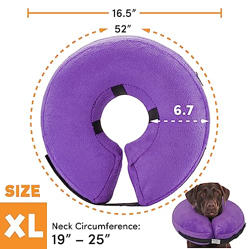 BENCMATE Protective Inflatable Collar for Dogs and Cats - Soft Pet Recovery Collar Does Not Block Vision E-Collar (X-Large, Blue)