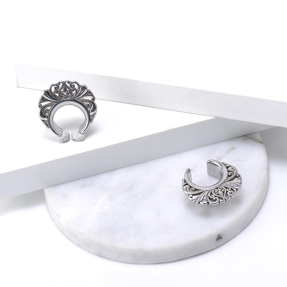 2PCS Moon Ear Gauges Ear Plugs and Tunnels Gauge for Ears Expander Piercing Gauge 10mm-25mm(00g-1")