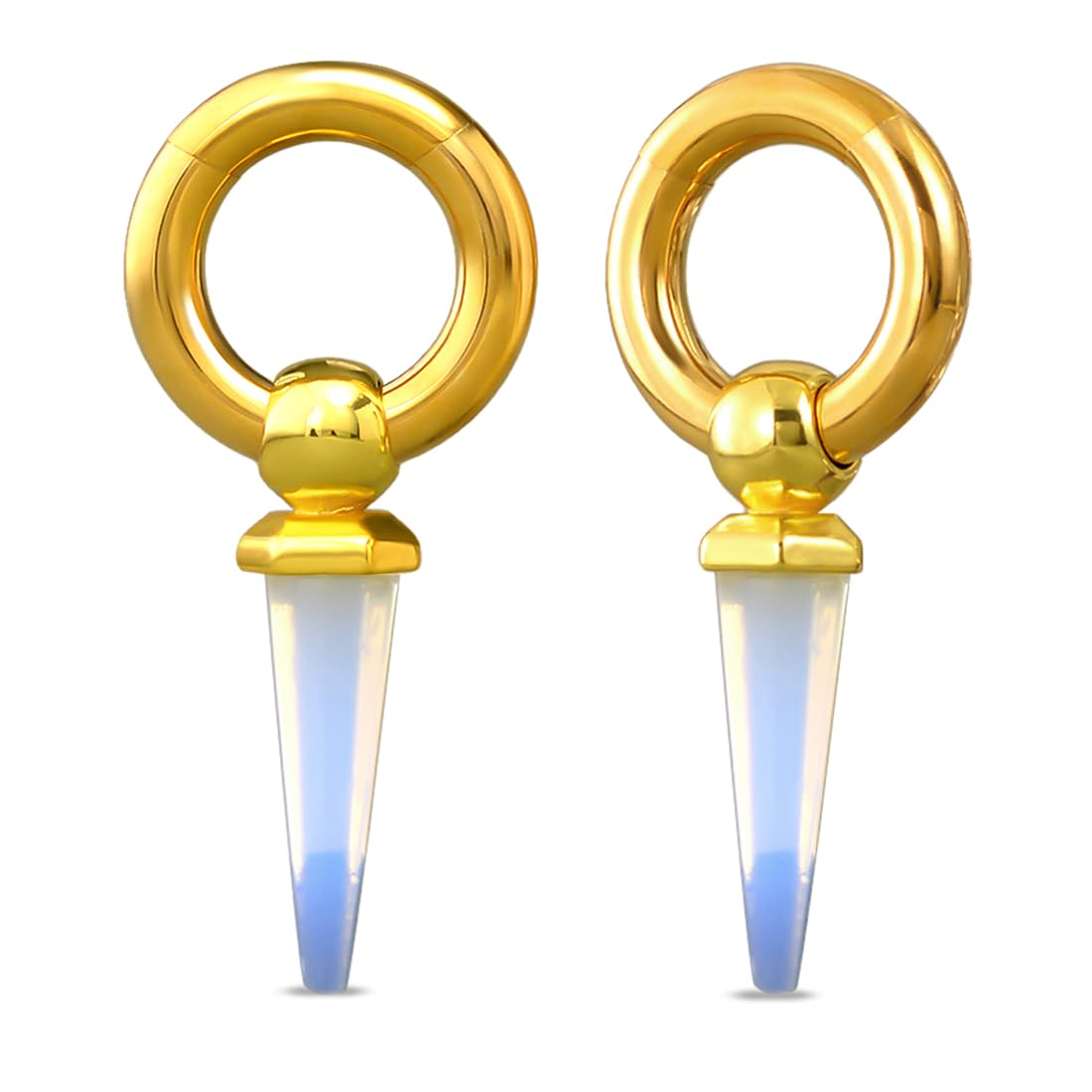 2g Ear Hanger Heavy Dangle Gauge Plug For Women 6mm Ear Weight For Stretched Ears Opal Gauge Tunnels For Ear Women Body Piercing Jewelry