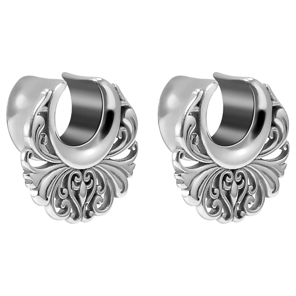 2PCS Moon Ear Gauges Ear Plugs and Tunnels Gauge for Ears Expander Piercing Gauge 10mm-25mm(00g-1")