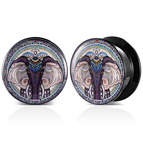 1 Pair Acrylic Solid Screw On Ear Plugs Tunnels Jack Skellington Scream Resin Allergy Free Stretche Nightmare Before Christmasr For Women Men Body Piercing Jewelry