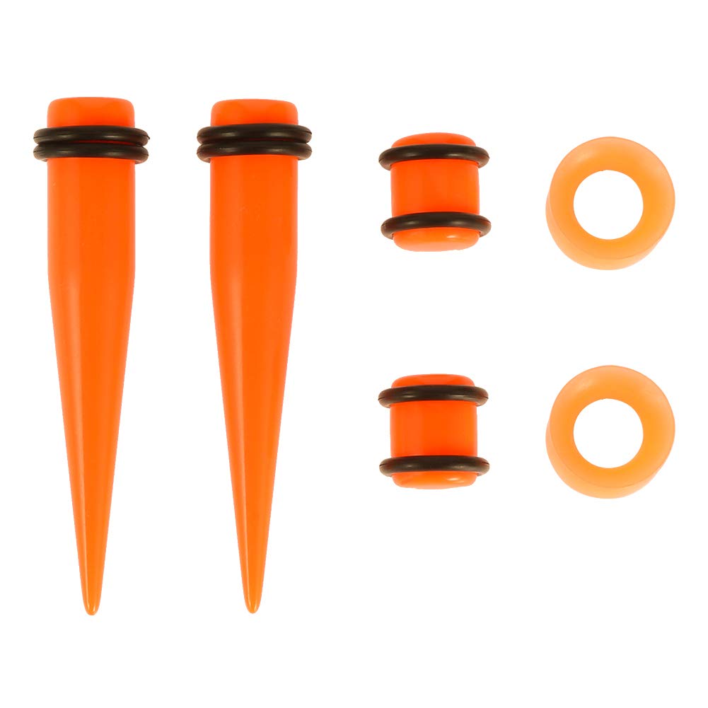 50 Pieces Ear Stretching Kit 14G-00G Acrylic Tapers and Plugs + Silicone Tunnels - Ear Gauges Expander Set Body Piercing Jewelry