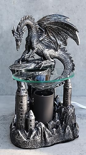 Ebros Smaug Castle Guardian Dragon Electric Oil Diffuser Burner Tart Warmer Aroma Scent Statue 9.5" Tall Figurine Dungeons and Dragons Decorative Decor for Aromatherapy Accessory Halloween Prop