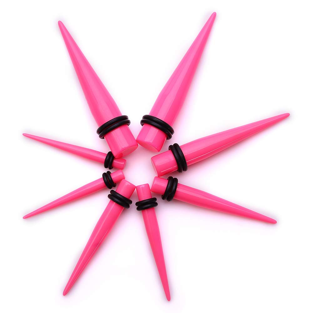 50 Pieces Ear Stretching Kit 14G-00G Acrylic Tapers and Plugs + Silicone Tunnels - Ear Gauges Expander Set Body Piercing Jewelry