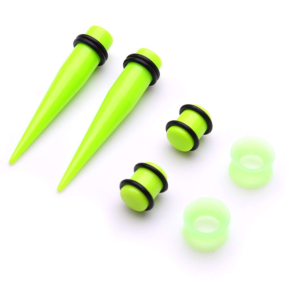 50 Pieces Ear Stretching Kit 14G-00G Acrylic Tapers and Plugs + Silicone Tunnels - Ear Gauges Expander Set Body Piercing Jewelry