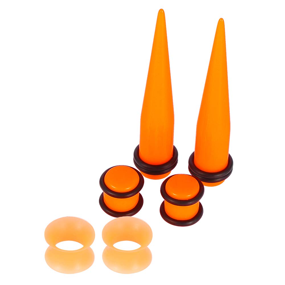 50 Pieces Ear Stretching Kit 14G-00G Acrylic Tapers and Plugs + Silicone Tunnels - Ear Gauges Expander Set Body Piercing Jewelry